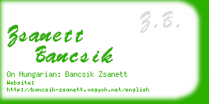 zsanett bancsik business card